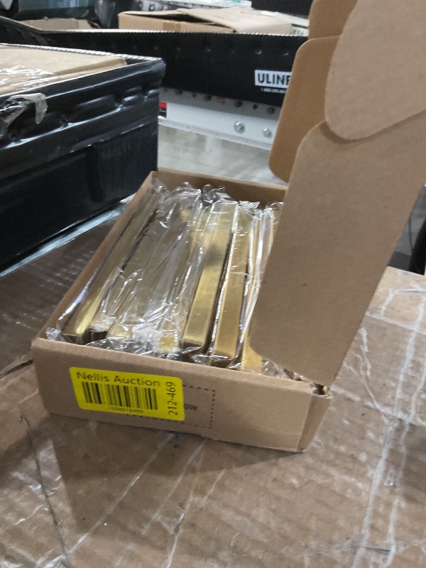 Photo 1 of (USED/FAIR) goldenwarm 10 Pack Brushed Brass Cabinet Pulls Gold Cabinet Hardware Handle Pull - LS1212GD128 Modern T Bar Knobs Dresser Hardware Gold Drawer Handles 5 inch Hole Centers, 7-1/2" Overall Length