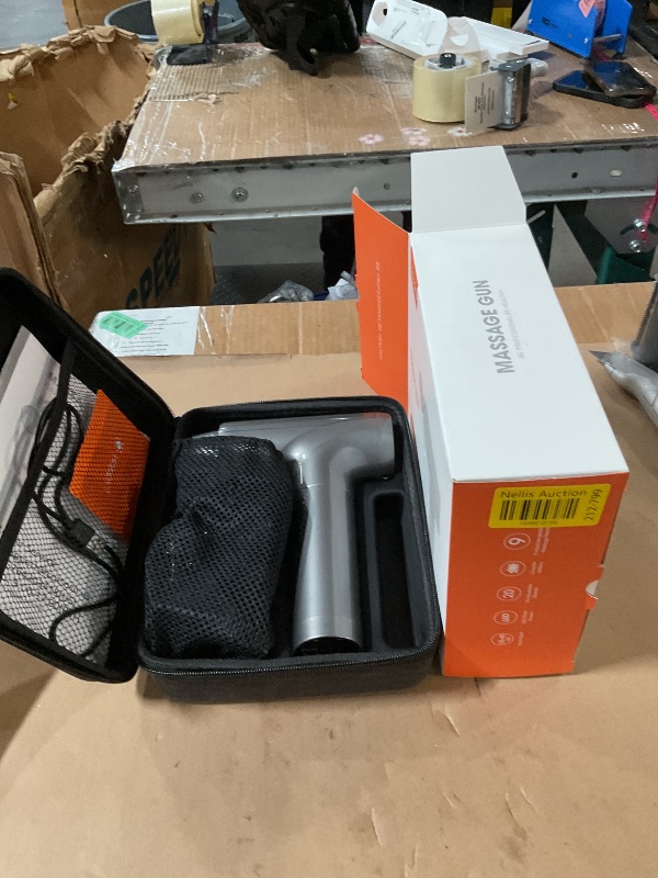 Photo 1 of (USED/FAIR) Massage , Muscle Massage Gun Deep Tissue Back Massager for Pain Relief, 20 Speeds Handheld Electric Massager Tool with Silent Brushless Motor, Suitable for Gym Office Home Travel (Silver Grey)