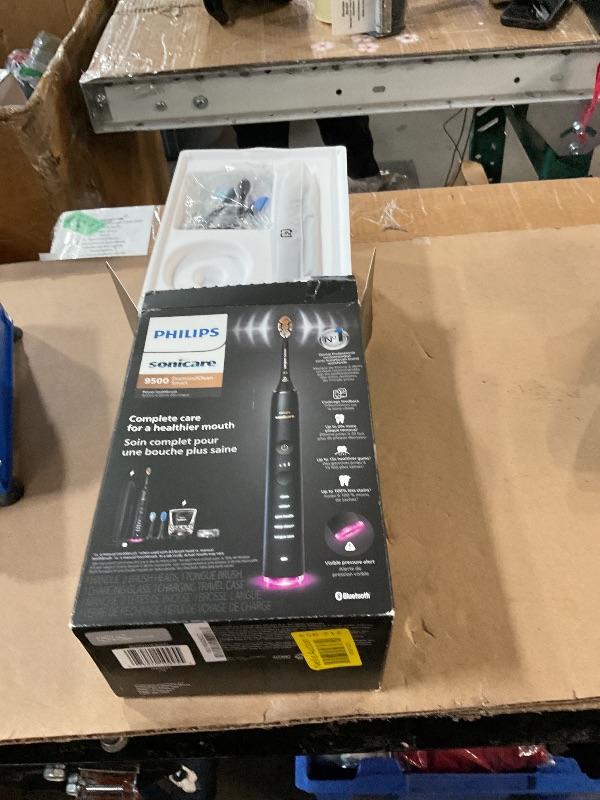 Photo 1 of ***(PARTS ONLY/ MAJOR DAMAGE/ NON FUNCTIONAL)***Philips Sonicare DiamondClean Smart 9500 Electric Toothbrush, Sonic Toothbrush with App, Pressure Sensor, Brush Head Detection, 5 Brushing Modes and 3 Intensity Levels, Black, Model HX9923/11