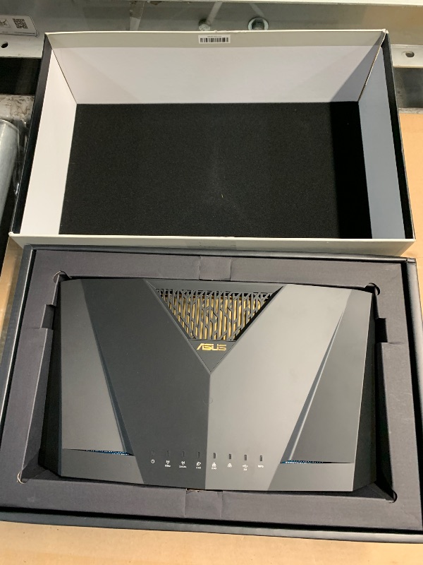 Photo 1 of ********FINAL SALE- MIGHT NOT BE FUNCTIONAL***************
ASUS RT-BE88U Dual-Band WiFi 7 AiMesh Extendable Performance Router, 4K-QAM, MLO, Dual 10G Ports, SFP+, 4X 2.5G Ports, 4X 1G Ports, 34G WAN/LAN Capacity, Network Security, Built-in VPN