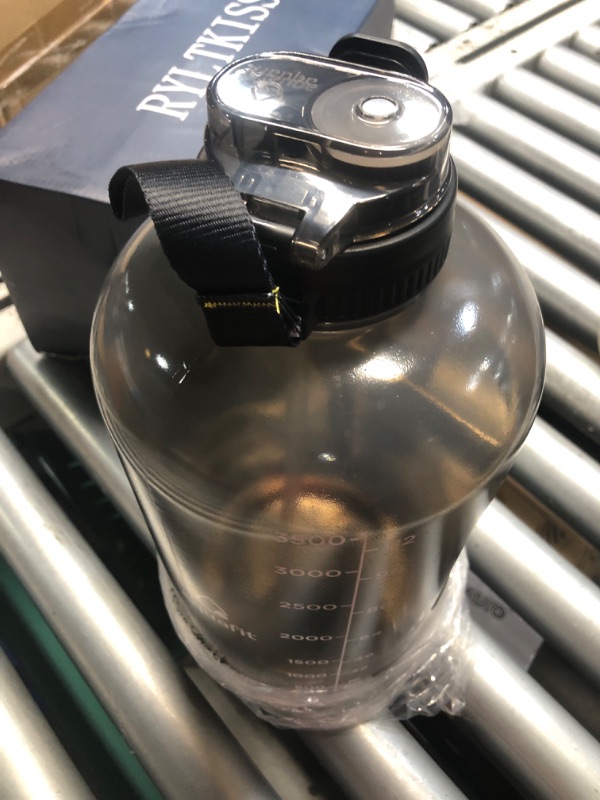 Photo 1 of (see all images) RYLTKISS 128 oz Gallon Water Bottle Insulated with Straw&3 Lids, Water Jug Large Stainless Steel Metal Vacuum Wide Mouth 