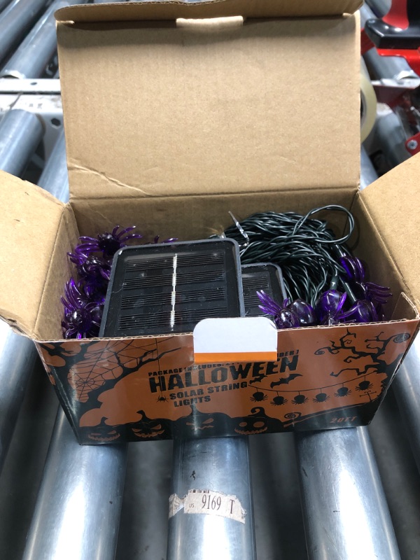 Photo 1 of Qunlight Solar String Lights, 2Pack 30 LED 20ft Purple Spider Lights with 8 Modes Waterproof Fairy Lighting for Halloween Party Decor, House, Garden, Yard Decoration
