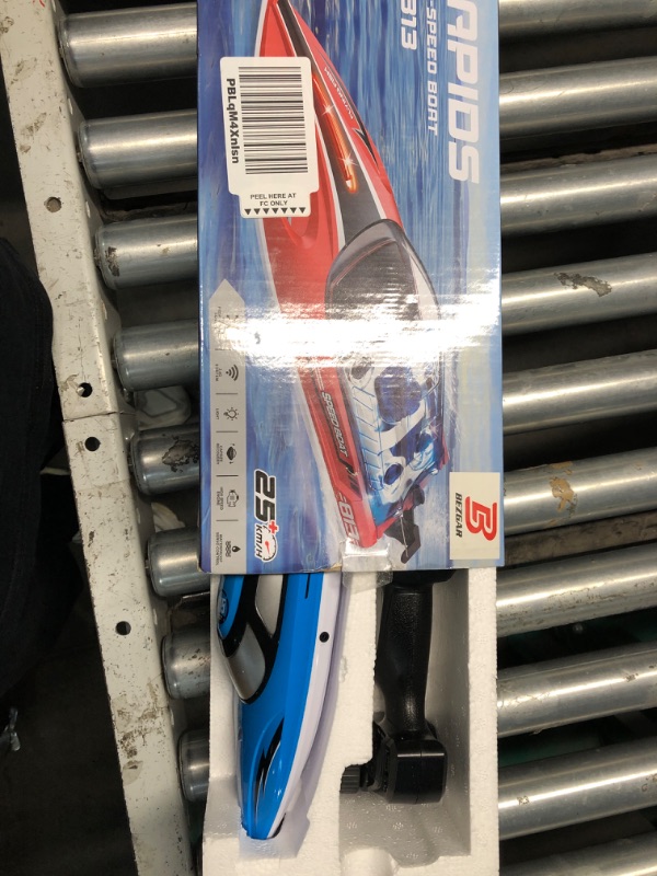 Photo 1 of ******************MISSING BATTERY****************************
BEZGAR RC Boat, 14 inch Remote Control Boat for Kids and Adults, 25 KPH Fast RC Speed Boats with 1100mAh Battery, Ideal Waterproof Toy Boats for Lakes & Pools - HJ815 Blue