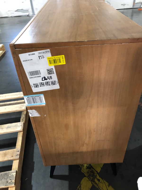 Photo 1 of ***(MINOR DAMAGE/ SEE NOTES BEFORE BIDDING)***Evolur Stilnovo Mid Century Dresser, in Sugar Cane