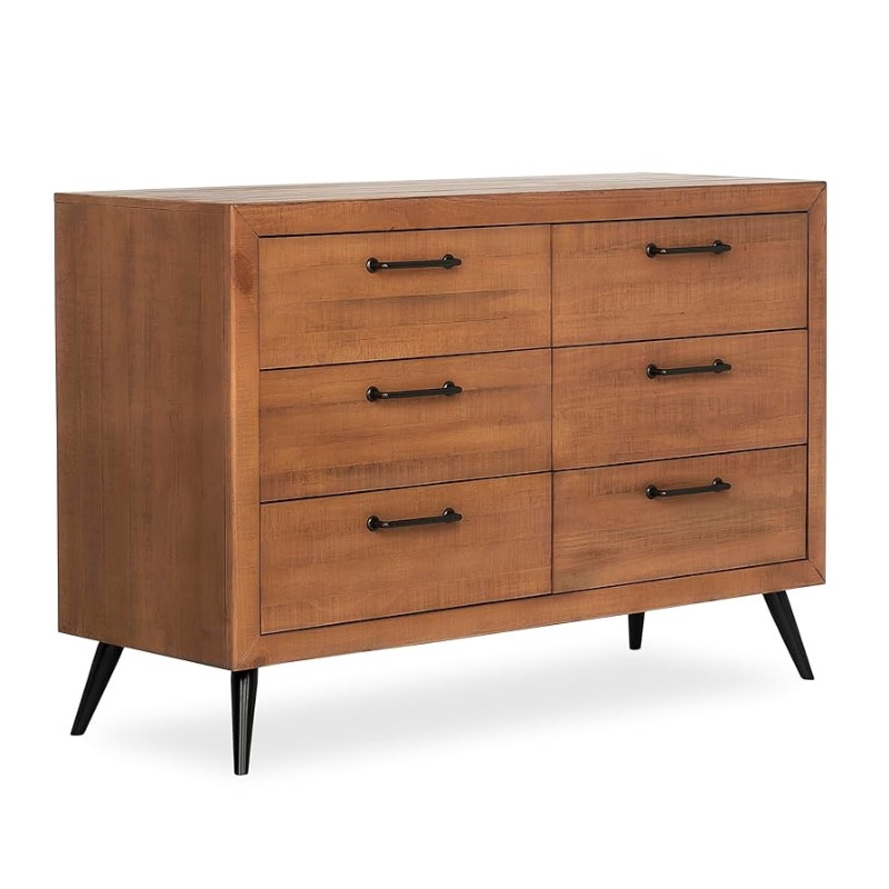 Photo 1 of ***(MINOR DAMAGE/ SEE NOTES BEFORE BIDDING)***Evolur Stilnovo Mid Century Dresser, in Sugar Cane