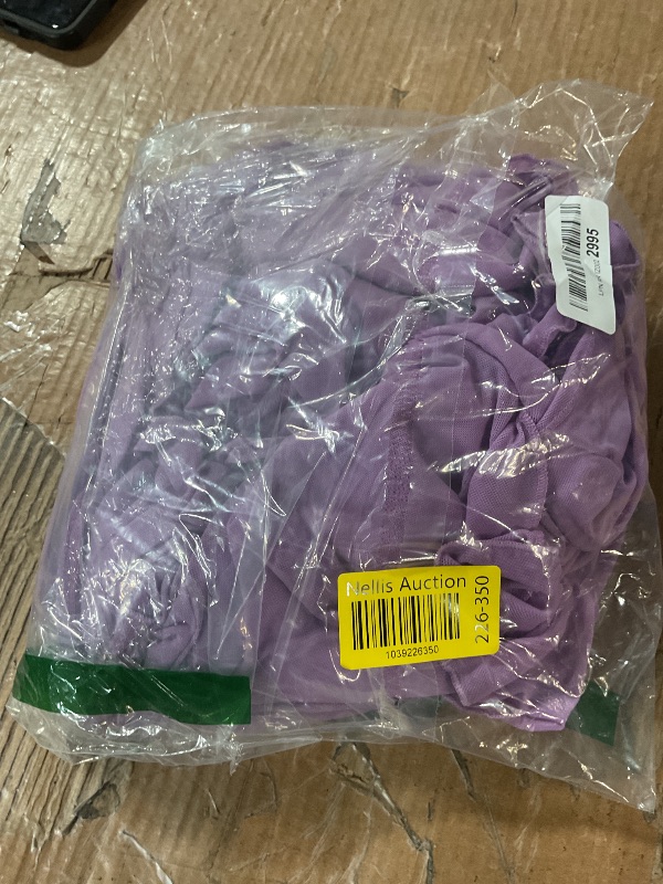 Photo 1 of (LARGE) (USED/FAIR) HOCILLE Women's Sexy V Neck Backless Bodycon Spaghetti Strap Elegant Ruffle Maxi Cocktail Party Dresses, Large, Purple