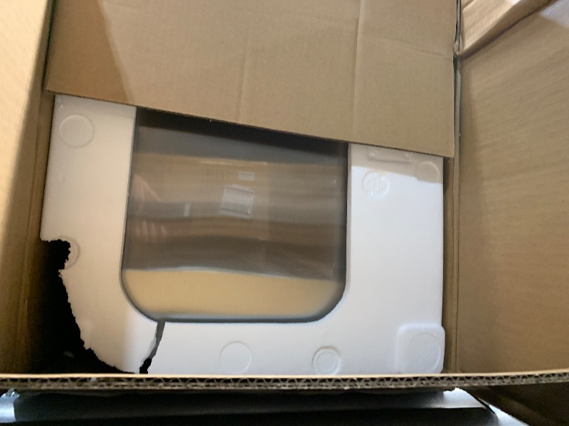 Photo 1 of ***DAMAGED - DENTED - SEE PICTURES***
Amazon Basics Smudge Resistant Rectangular Trash Can With Soft-Close Foot Pedal, Brushed Stainless Steel, 50 Liter/13.2 Gallon, Satin Nickel Finish, 16.7"L x 14.7"W x 25.9"H