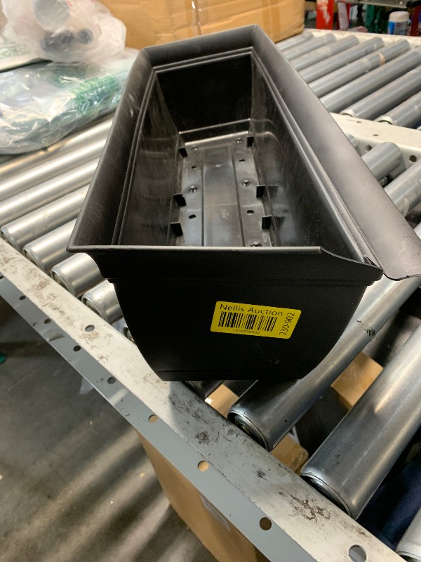 Photo 1 of *** a little bent and broken on the side***The HC Companies 24" Eclipse Plastic Window Box 7.76"x24"x6.57" in Black Color