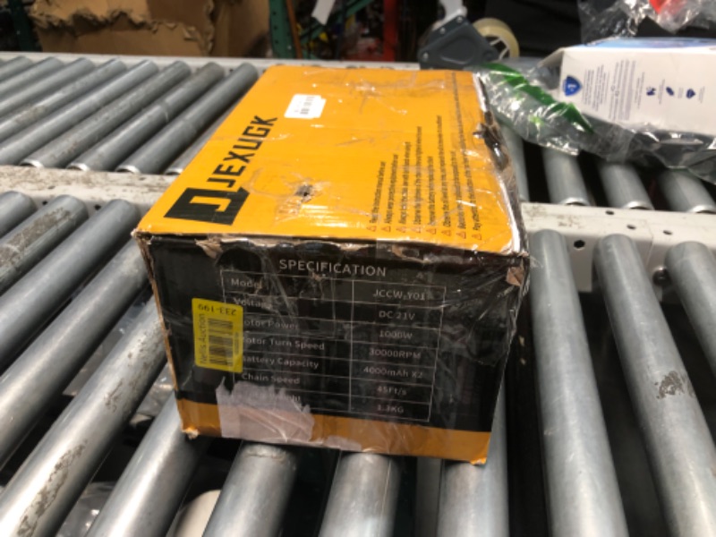 Photo 1 of ***HEAVILY USED - INCOMPLETE - SEE COMMENTS***
JEXUGK 12" Brushless Chainsaw, 21V Cordless Chainsaw with 2 x 4.0Ah Battery, Electric Motosierra De Gasolina with 2 x Chains & Guide Plate, Eléctrica Rechargeable Saw for Wood Cutting Trimming Branch
