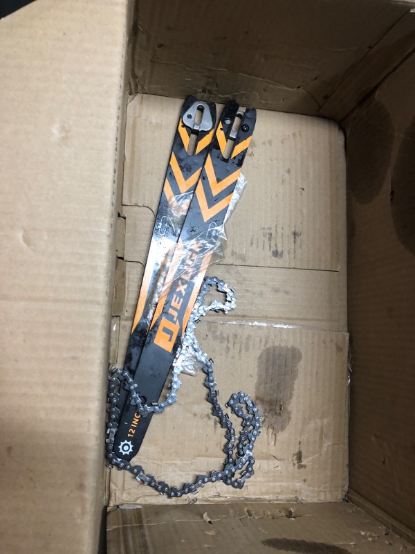 Photo 1 of ***HEAVILY USED - INCOMPLETE - SEE COMMENTS***
JEXUGK 12" Brushless Chainsaw, 21V Cordless Chainsaw with 2 x 4.0Ah Battery, Electric Motosierra De Gasolina with 2 x Chains & Guide Plate, Eléctrica Rechargeable Saw for Wood Cutting Trimming Branch