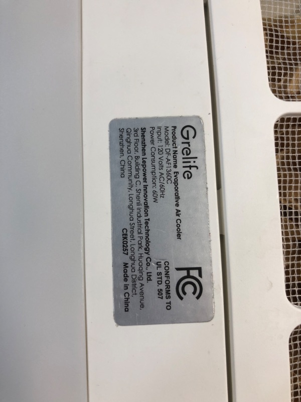 Photo 1 of (PARTS) (FAN IS NON-FUNCTIONAL) Grelife Portable Evaporative Air Cooler, 3-IN-1 Air Cooler Cooling Fan with Remote Control, 8H Timer, 4 Ice Packs, 6.5L Water Tank, 3 Modes, 3 Speeds, Personal Swamp Cooler for Bedroom