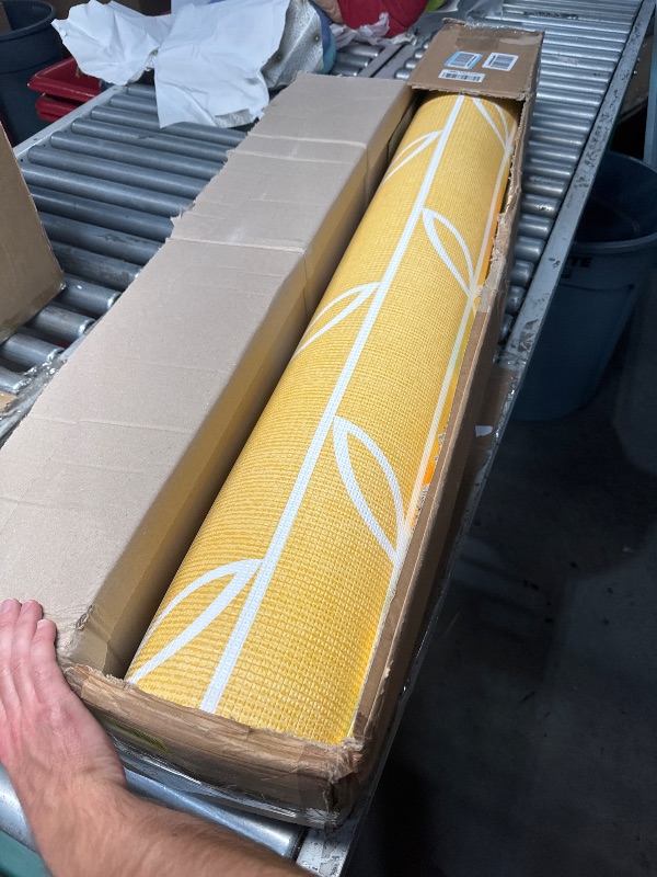 Photo 1 of (used/fair) Baby Care Play Mat (Large, Sea Petals - Yellow) 82'' x 55'' Original One-Piece Reversible Rollable Waterproof Play Mat for Infants, Babies, Toddler, and Kids