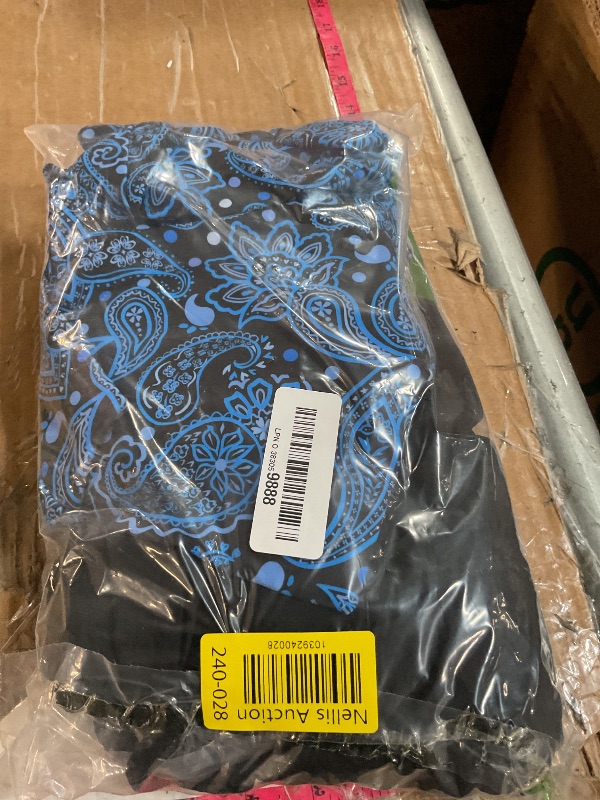 Photo 1 of Aqua Eve Two Piece Women's Tankini Swimsuits Blouson Swim Tank Top with Shorts Modest Bathing Suits Solid Blue Paisley L