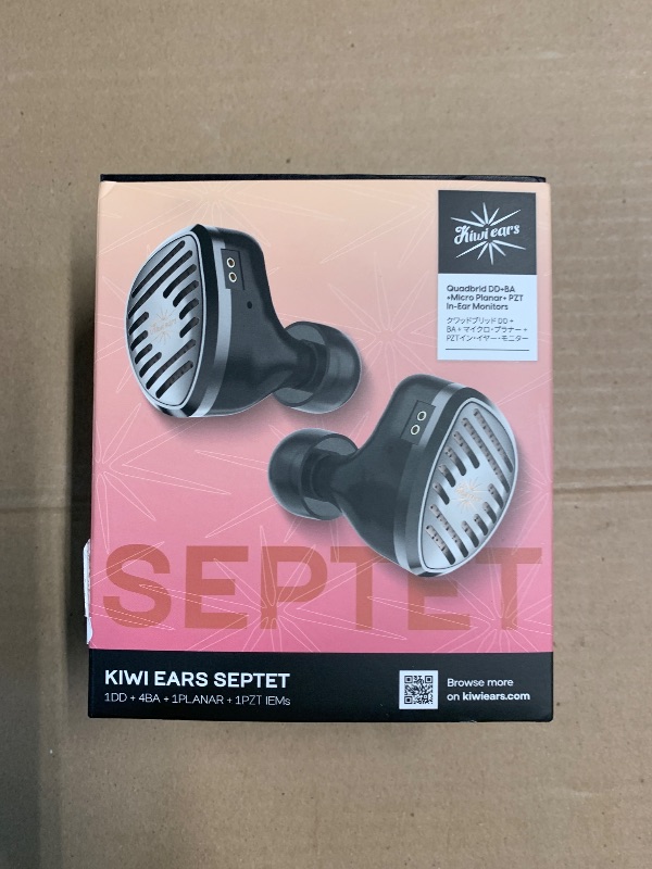 Photo 1 of (UNABLE TO TEST FULLY) Linsoul Kiwi Ears Septet in Ear Monitor, 1DD + 4BA + 1 Planar + 1 PZT Quadbrid IEM Earphones, HiFi Wired Earbuds, Gaming Earbuds with 3.5mm/4.4mm Modular Cable for Musicians Audiophiles