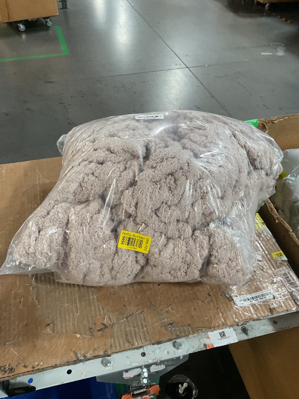 Photo 1 of L'AGRATY Chunky Knit Blanket Throw: 50''x60'' Chenille Chunky Knitted Throw Blanket for Bed Couch - Handmade Thick Big Cable Knit Blanket - Large Crochet Rope Blanket for Home Decor(Light Taupe)