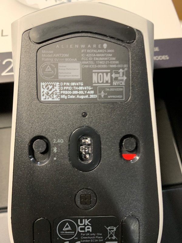 Photo 1 of Alienware AW610M Tri-Mode Wireless Gaming Mouse - 2.4GHz Wireless - Lunar Light