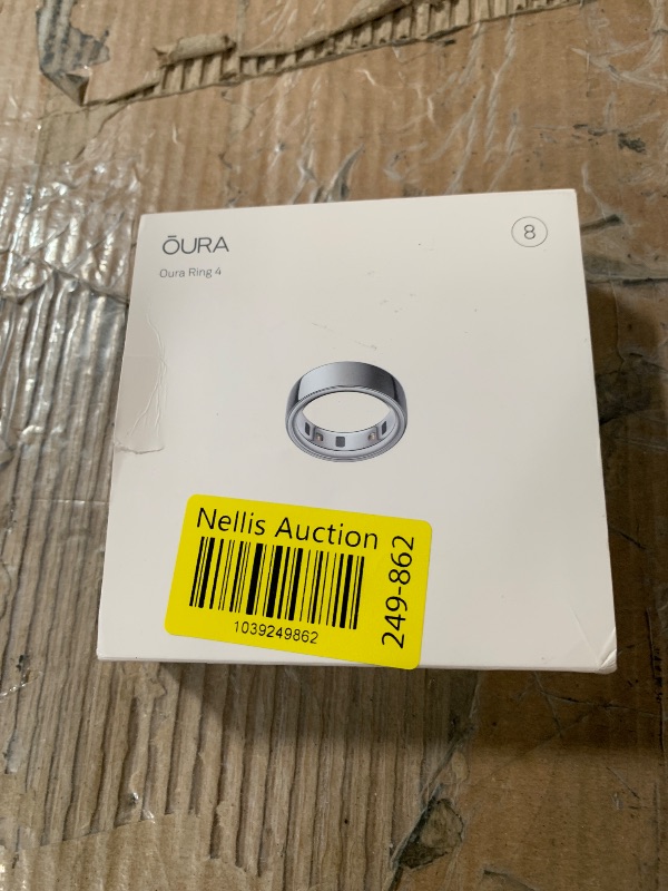 Photo 1 of (powers on while charging unable to test further) Oura Ring Gen3 Heritage - Silver - Size 8 - Smart Ring - Size First with Oura Ring Gen3 Sizing Kit - Sleep Tracking Wearable - Heart Rate - Fitness Tracker - 5-7 Days Battery Life
