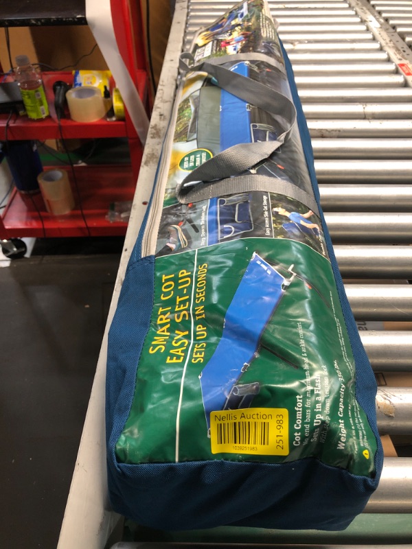 Photo 1 of ***(PARTS ONLY/ BROKEN LEGS/ NON FUNCTIONAL)***Portable Folding Camp Bed - 600D Sleeping Cot for Adults with Steel Frame Outdoors (Blue)