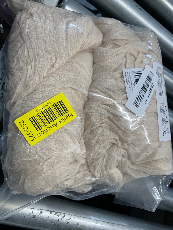 Photo 1 of (BAGGED) (USED/FAIR) Pureegg 2-Pack Cheese Cloths Table Runner, 120'' Boho Table Cloth Decorations for Party, Baby Shower, Wedding and Farmhouse, Fabric Room Decor, Ivory