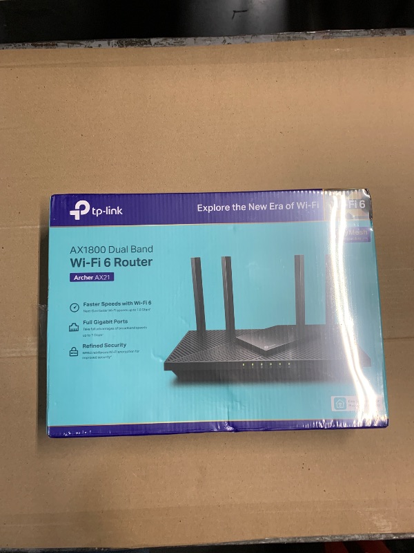 Photo 1 of (USED/FAIR) TP-Link AX1800 WiFi 6 Router V4 (Archer AX21) – Dual Band Wireless Internet, Gigabit, Easy Mesh, Works with Alexa - A Certified for Humans Device, Free Expert Support