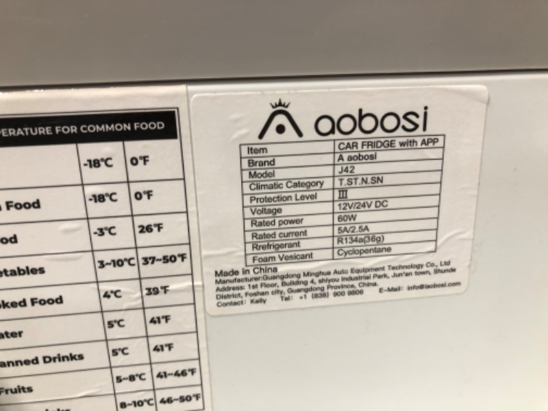 Photo 1 of ***MAJOR DAMAGE - LID BROKEN OFF - MISSING RETRACTABLE HANDLE - SEE PICTURES***
AAOBOSI 12 Volt Car Refrigerator, 45Qt (42L) Portable Car Fridge Freezer Electric Cooler Dual Zone Extension Handle, 12/24V DC and 110-240V AC, Mini Fridge for Camping, Travel