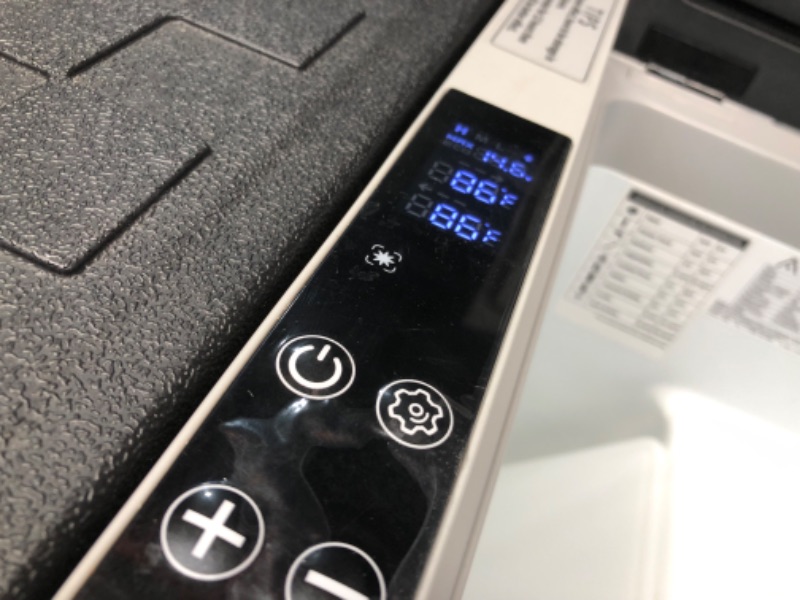 Photo 1 of ***MAJOR DAMAGE - LID BROKEN OFF - MISSING RETRACTABLE HANDLE - SEE PICTURES***
AAOBOSI 12 Volt Car Refrigerator, 45Qt (42L) Portable Car Fridge Freezer Electric Cooler Dual Zone Extension Handle, 12/24V DC and 110-240V AC, Mini Fridge for Camping, Travel