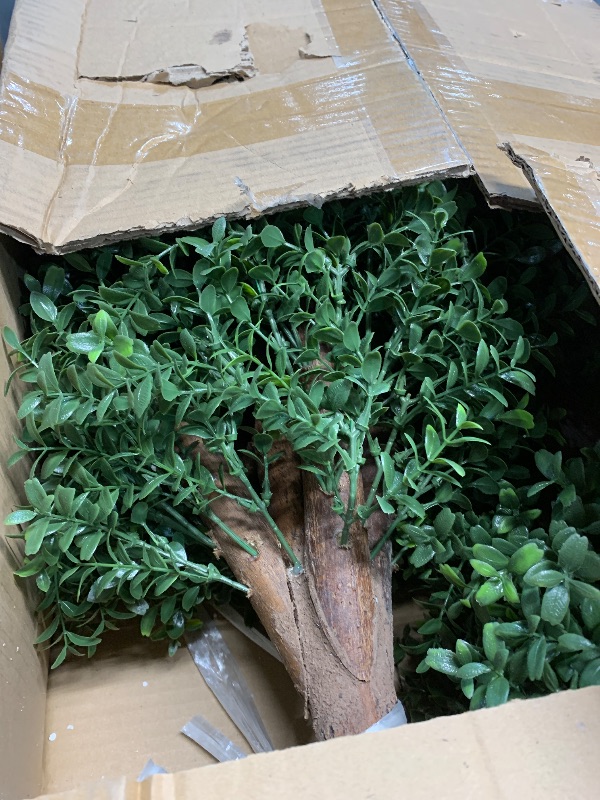 Photo 1 of ?Set of 2? Lifelike 3Ft arfiticial Double Ball Topiary Trees Outdoor Faux Topiary Tree for Out Door Porch Decor