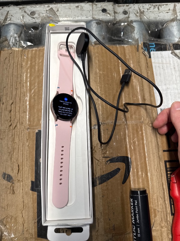 Photo 1 of (USED/FAIR) Samsung Galaxy Watch FE 40mm Bluetooth AI Smartwatch w/Fitness Tracking, BIA Sensor, Personalized HR Zones, Heart Rate Tracker, Sleep Monitor, 2024, Pink Gold [US Version, 1Yr Manufacturer Warranty]