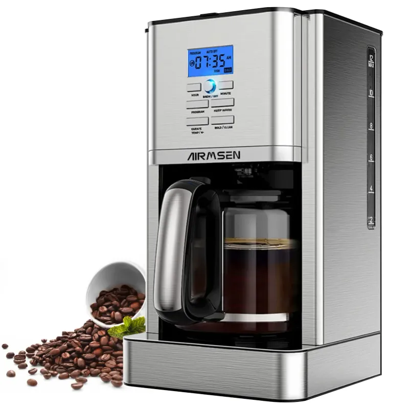 Photo 1 of AIRMSEN Stainless Steel 12 Cup Drip Coffee Maker, Programmable Coffee Machine Self-Cleaning
