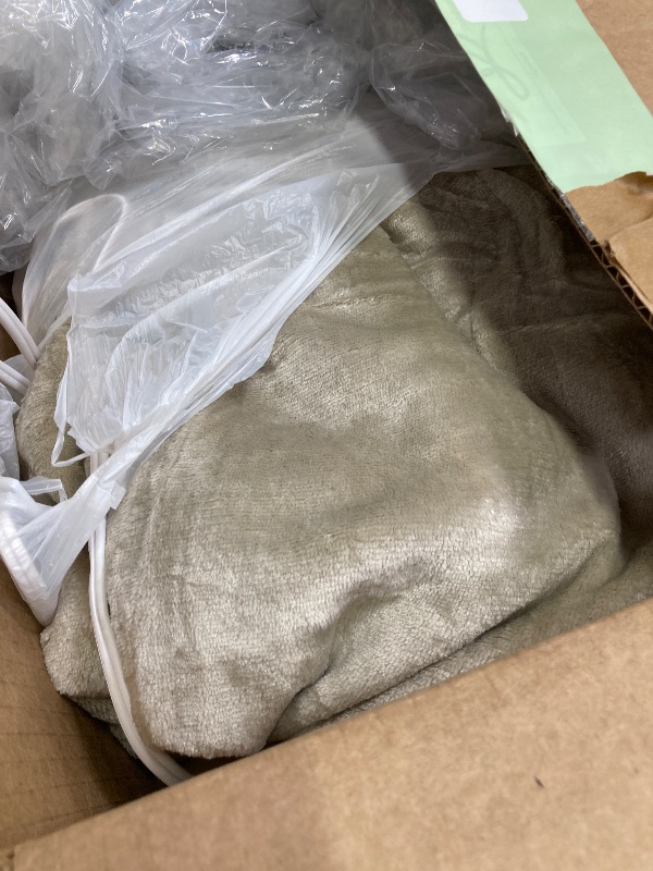 Photo 1 of SUNNY HEAT Electric Heated Blanket Flannel 72" x 84" Full Size-4 Heating Settings & 10 Hours Auto Off, Cozy Machine Washable-Light Brown
