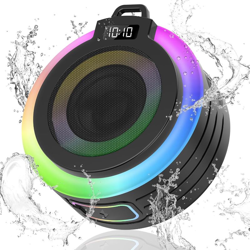 Photo 1 of ***ITEM IS SIMILAR NOT EXACT***   Bluetooth Shower Speaker, Portable Bluetooth Speaker Stereo Sound with Suction Cup/Lanyard, Built-in Mic, IPX7 Waterproof Wireless Speakers Bluetooth 5.4 for Bathroom, Party, Beach, Black
