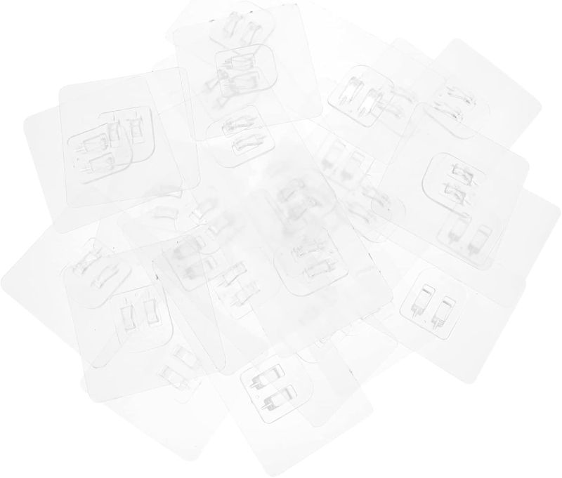 Photo 1 of 20pcs Transparent Adhesive Suction Hooks for Shower Shelves No Drilling Required Strong for Bathroom Accessories for Corner Baskets and Soap Holders
