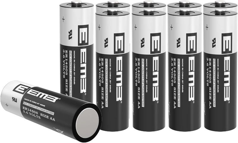 Photo 1 of ***MISSING 3, ONLY 7***    EEMB 10Pack ER14505 3.6V AA Lithium Batteries 2700mAh Li-SOCL? Non-Rechargeable Battery SB-AA11 LS14500 TL-5903 SL-360 14500 ER14500 for Door Gate Sensor Water Electricity Gas Meter PLC Battery
