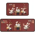 Photo 1 of 2Pcs Fat Chef Kitchen Rugs Set of 2 Floor Mats for Cooking Non Slip Waterproof Standing Kitchen Runner Mats 17”x30”+17”x47”
