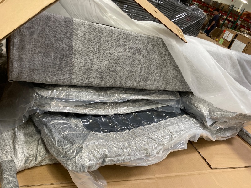 Photo 1 of Antetek Convertible Futon Sofa Bed, 3-Seater Modern Corduroy Foam Floor King Size Bed Fold Out Sleeper Lounge Loveseat Sofa Couch with 2 Throw Pillows for Living Room Bedroom Guest Room, Light Grey