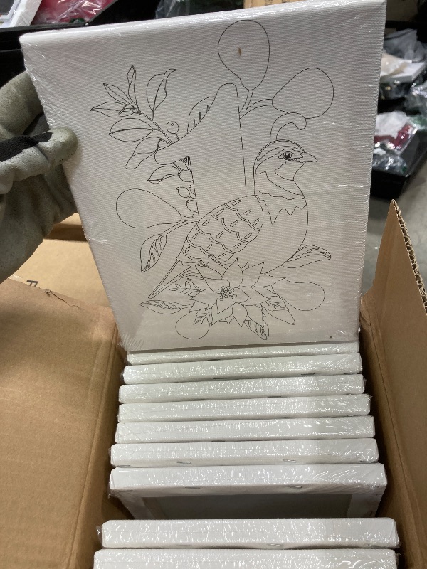 Photo 1 of 12 Piece Pre Drawn Christmas Canvases 