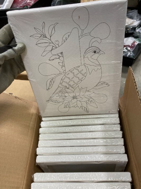 Photo 1 of 12 Piece Pre Drawn Christmas Canvases 