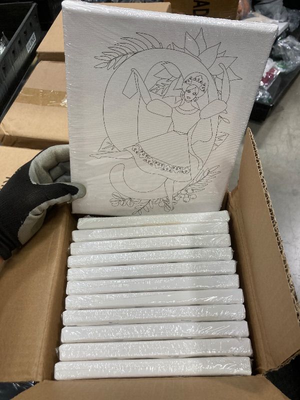 Photo 1 of 12 Piece Pre Drawn Christmas Canvases 