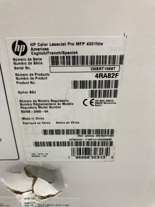 Photo 1 of HP Color LaserJet Pro MFP 4301fdw Wireless All-in-One Color Laser Printer, Scanner, Copier, Fax, Best-for-Office