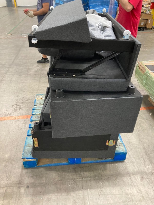 Photo 1 of **SEE NOTES** WEUP 3-in-1 Sleeper Sofa Chair Bed, 42.5" W Convertible Sleeper Chair with Pull Out Bed, USB Charging Ports & Wing Table, Cup Holder, Adjustable Backrest, Side Pockets (Premium, Dark Grey)