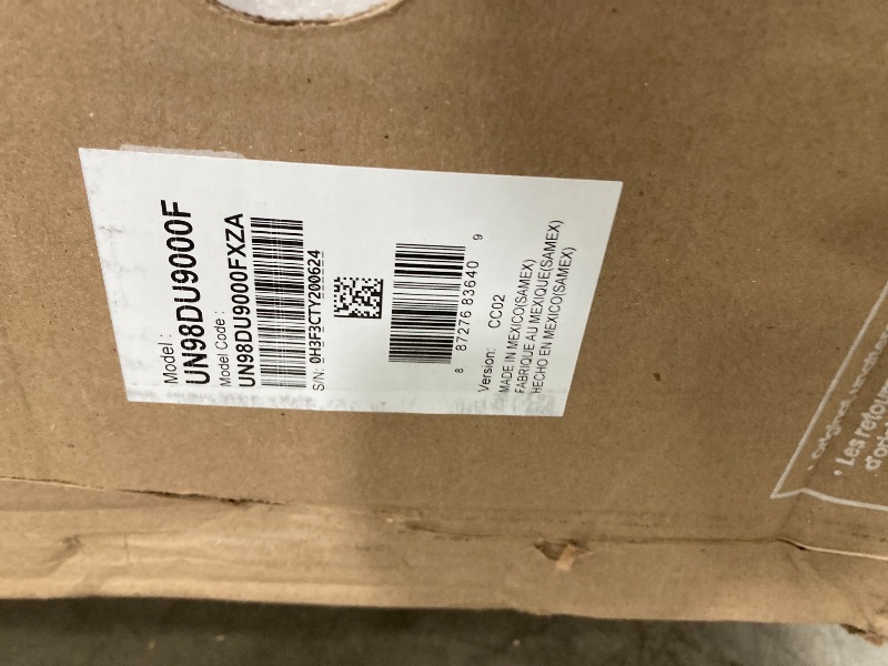 Photo 1 of FOR PARTS
SAMSUNG 98-Inch Class 4K Crystal UHD DU9000 Series HDR Smart TV, Object Tracking Sound Lite, Motion Xcelerator 120Hz, Supersize Picture Enhancer, Mega Contrast, Alexa Built-In (UN98DU9000, 2024 Model)