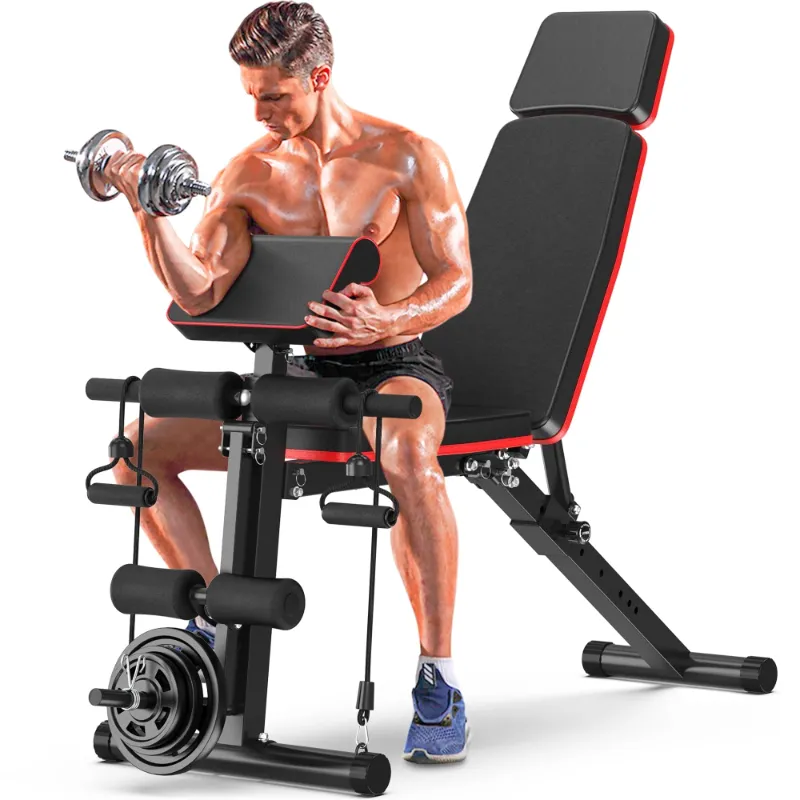 Photo 1 of **MISSING HARDWARE***GIKPAL 7 Positions Adjustable Weight Bench,With Extended Headrest and Leg Extension,Foldable Workout Olympic Weight Bench Press for Full Body Strength Training,Maximum Weight 770 Lbs.
