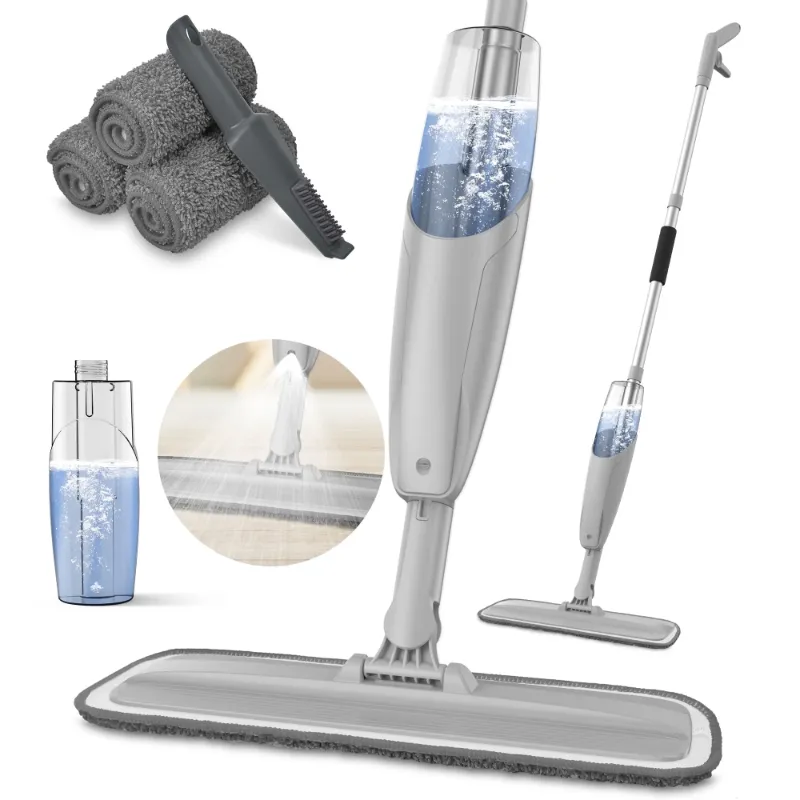 Photo 1 of ***NO PADS**BIMZUC Spray Mop for Floor Cleaning Wet, with 14 oz Refillable Bottle and 3 Washable Microfiber Pads Home or Commercial Use, Gray
