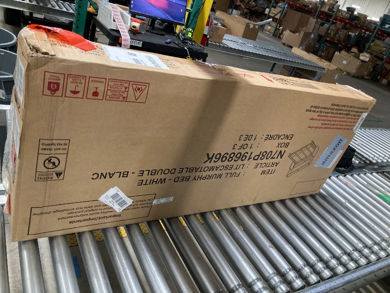 Photo 1 of ***BOX 1 OF 3 ONLY/INCOMPLETE SET***Murphy Bed, 2 in 1 Convertible Chest Bed Cabinet with Drawer and USB Charging Station for Bedroom, Full Size