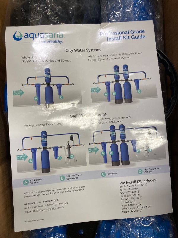 Photo 1 of Aquasana Whole House Well Water Filter System - Softener Alternative w/ UV Purifier, Salt-Free Descaler, Carbon & KDF Media Filters Sediment 97% Of Chlorine 500,000 Gl- EQ-WELL-UV-PRO-AST