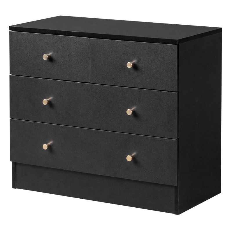 Photo 1 of Modern Wood 4-Drawer Dresser Chest Bedside Table for Bedroom,Living Room,Black