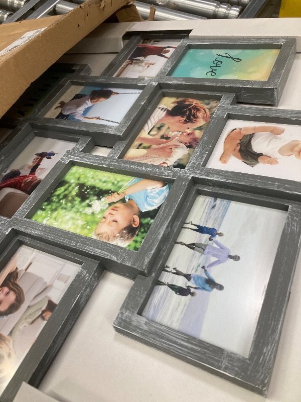 Photo 1 of 12 Photo Sockets Family Picture Collage Frames 6" X 4" Photo Frame For Wall Gray