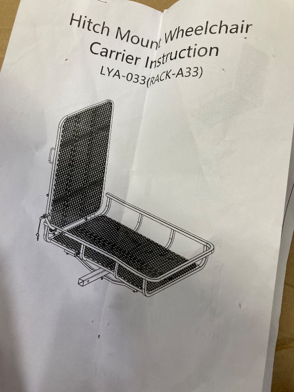 Photo 1 of 48" W Steel Basket Cargo Carrier with Folding Ramp - 500 lb. Cap - Class III or IV 2" Hitches