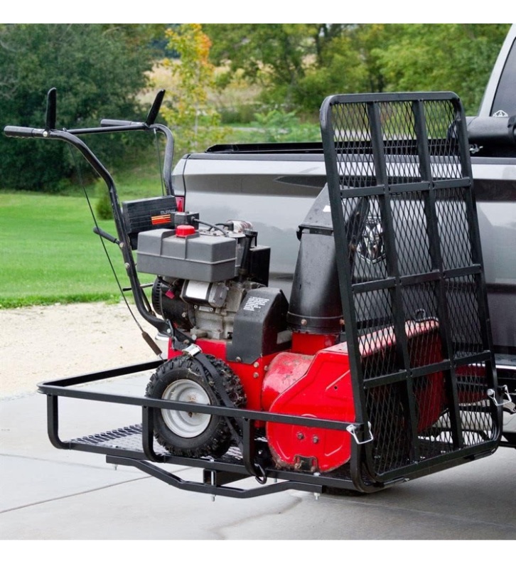 Photo 1 of 48" W Steel Basket Cargo Carrier with Folding Ramp - 500 lb. Cap - Class III or IV 2" Hitches