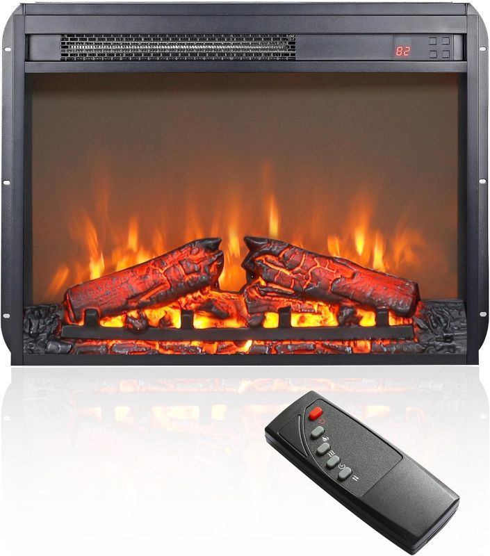 Photo 1 of  Electric Fireplace with Mantel for 42" TV Stand, Remote Control, Adjustable Flame, 1400W